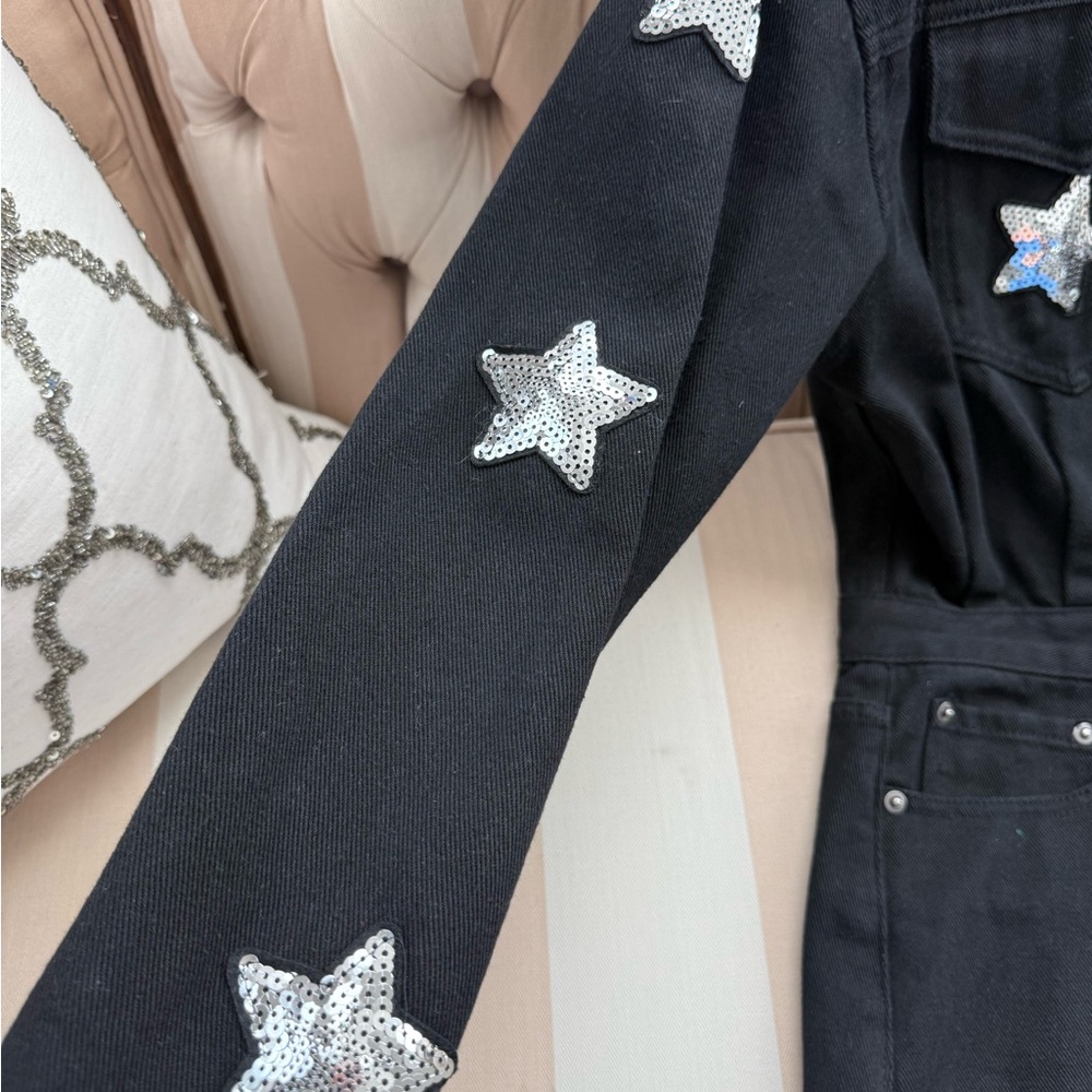 Buddy Love Black Star-Studded Jean Dress - Picture 7 of 9